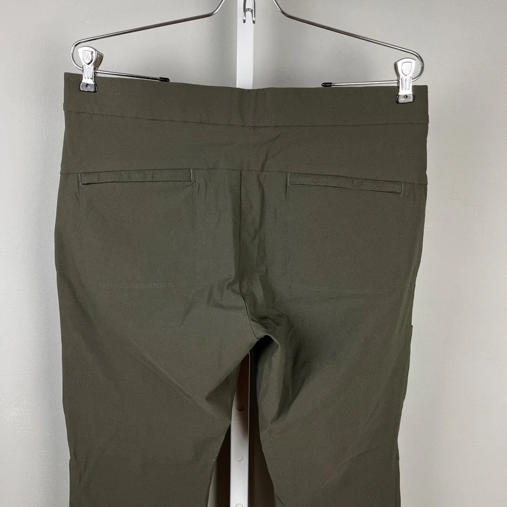 Athleta Wander Stash Skinny Pants Womens 12P Arbor Olive Green‎ Nylon Blend